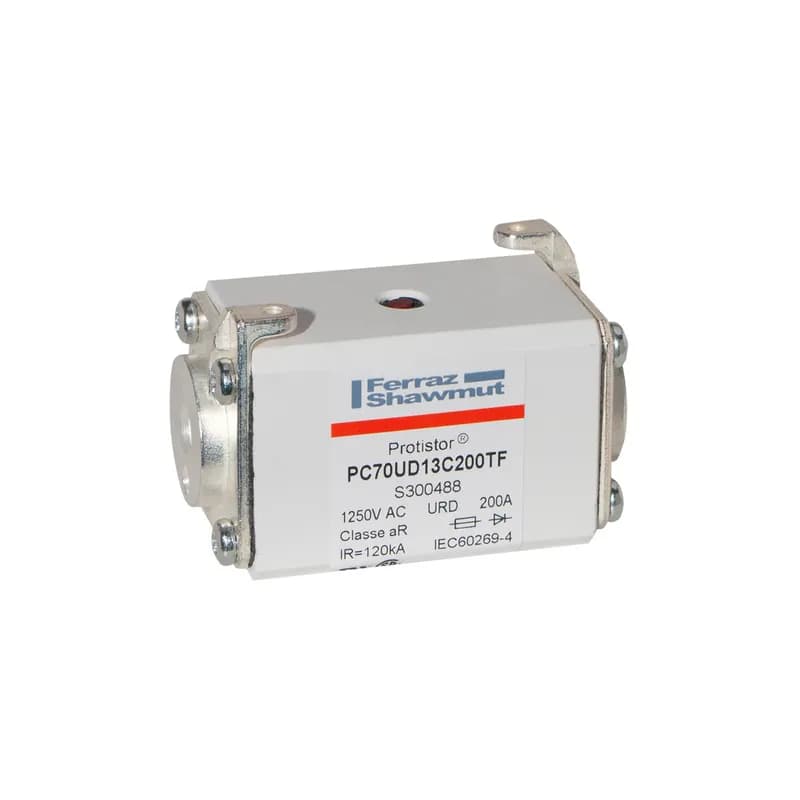 Square Body High-Speed Fuse Protistor® Size 70 aR 1250VAC IEC 1300VAC UL 200A With Striker Flush ends metric threads