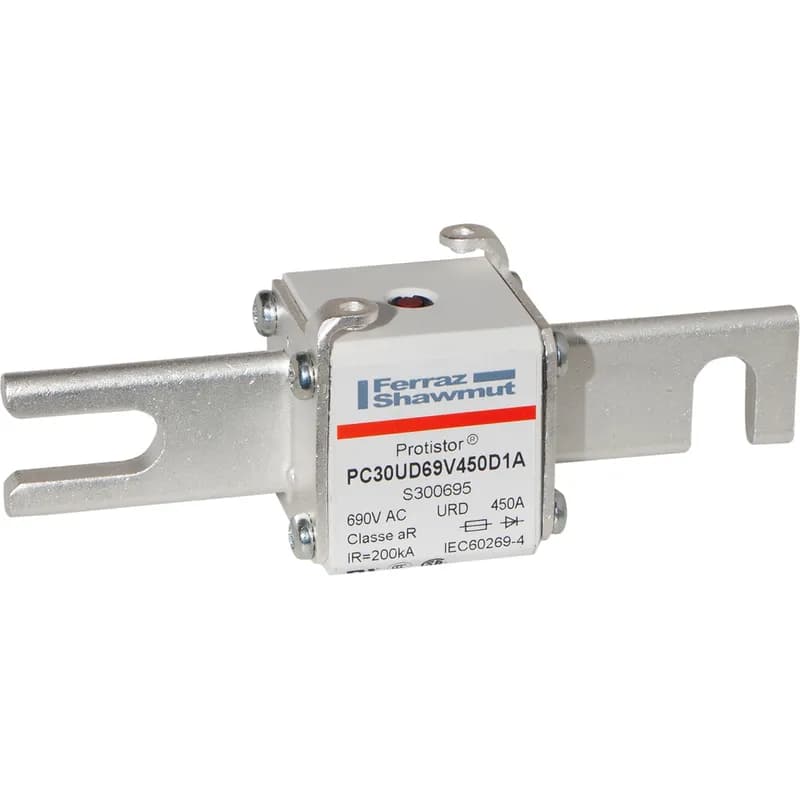 Square Body High-Speed Fuse Protistor® Size 30 aR 690VAC IEC 700VAC UL 450A With Striker DIN 110 Blades