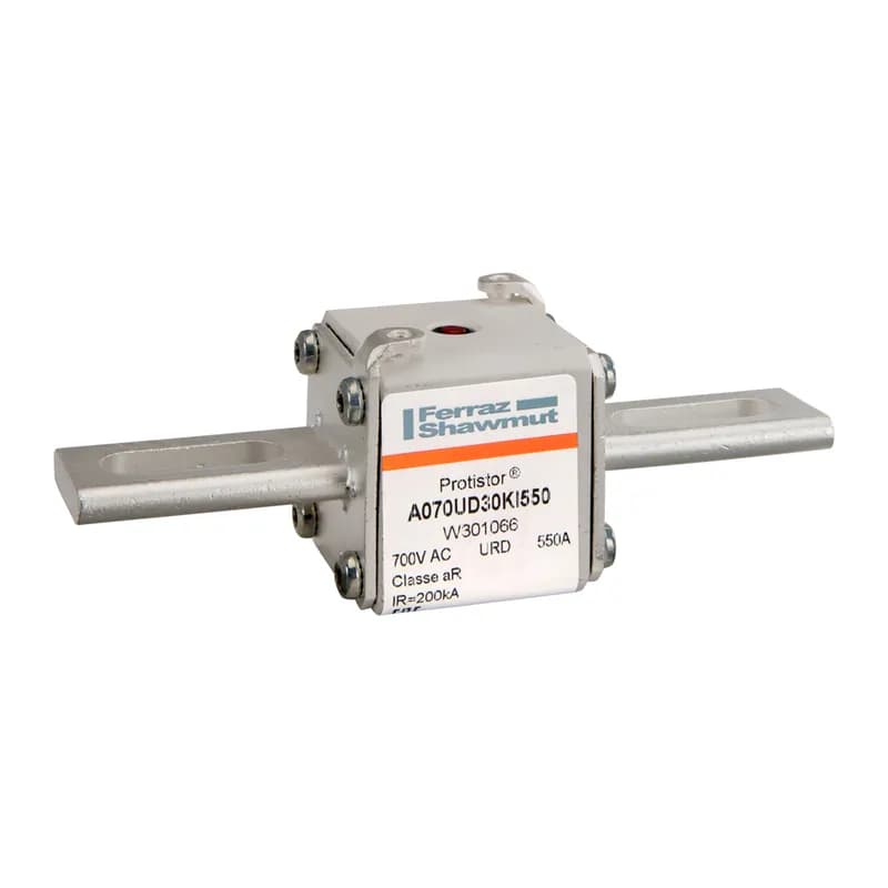 Square Body High-Speed Fuse Protistor® Size 30 aR 690VAC IEC 700VAC UL 550A With Striker Slotted Blades short