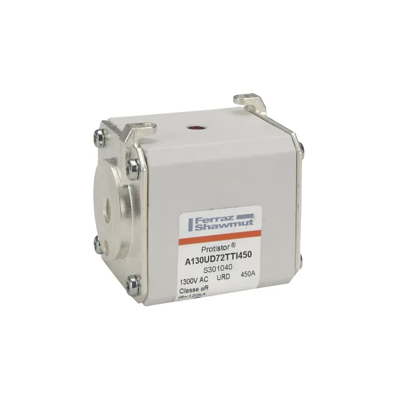 Square Body High-Speed Fuse Protistor® Size 72 aR 1250VAC IEC 1300VAC UL 450A With Striker Flush ends UNC threads