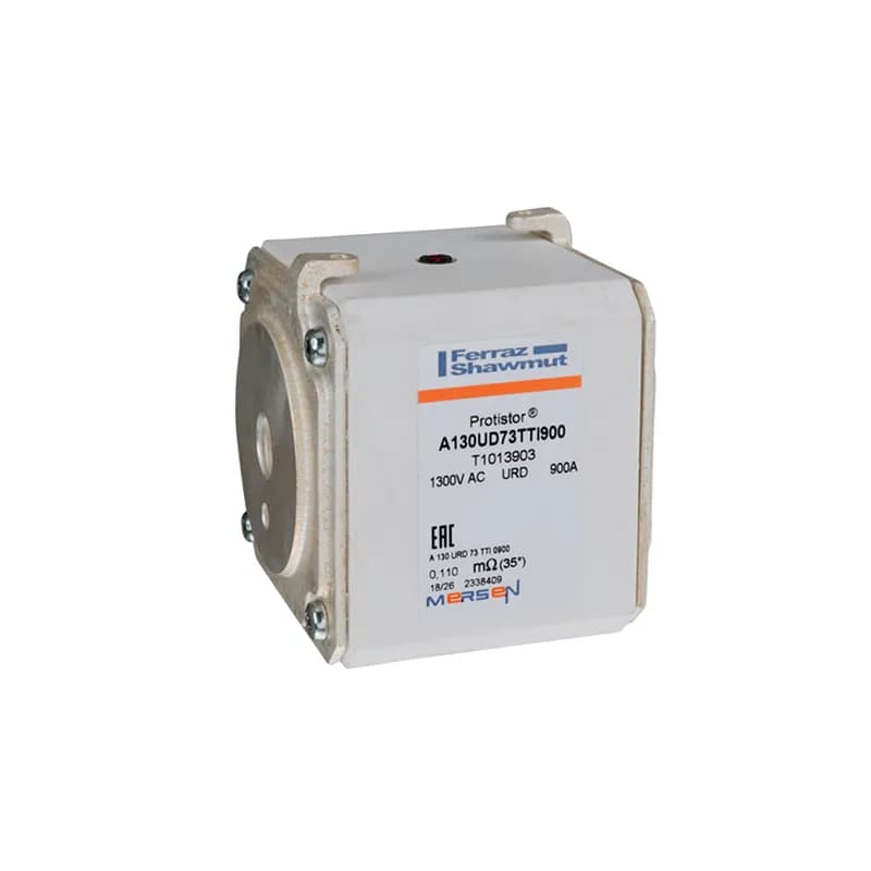 Square Body High-Speed Fuse Protistor® Size 73 aR 1200VAC IEC 1300VAC UL 900A With Striker Flush ends UNC threads