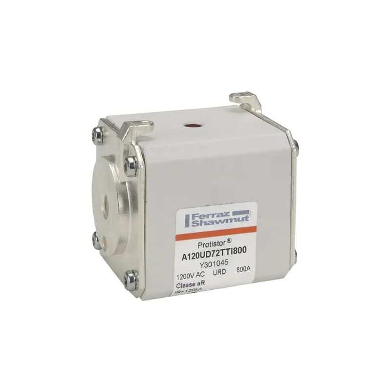 Square Body High-Speed Fuse Protistor® Size 72 aR 1100VAC IEC 1200VAC UL 800A With Striker Flush ends UNC threads