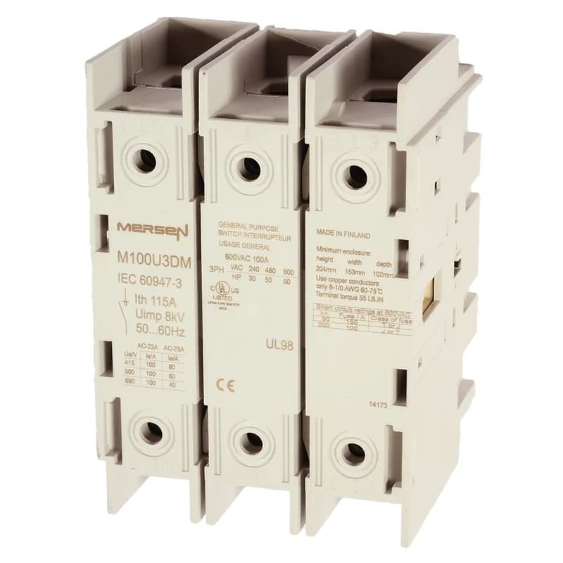 UL 98 Non-Fusible Switch 600VAC 100A 3-Pole Configuration: Door Mount