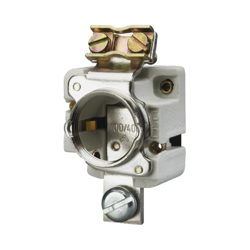 DIN Fuse base Neozed Size D03 400VAC 100A 1-Pole without touch prot. DIN Rail mounting Clamp Strap / Screw