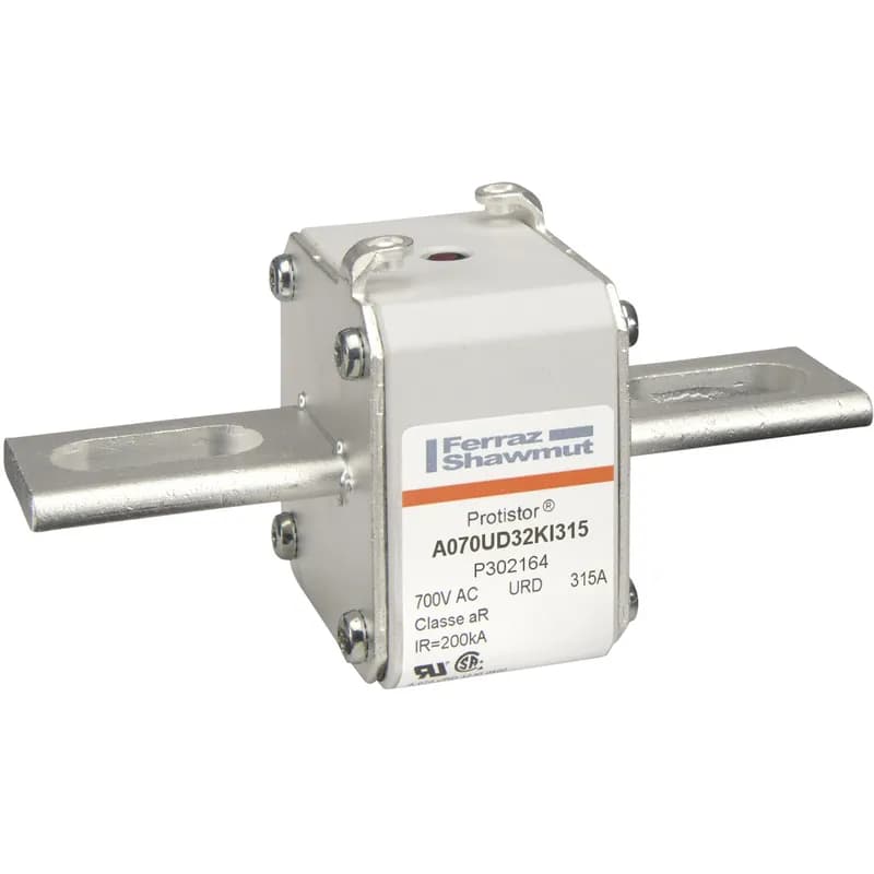 Square Body High-Speed Fuse Protistor® Size 32 aR 690VAC IEC 700VAC UL 315A With Striker Slotted Blades short