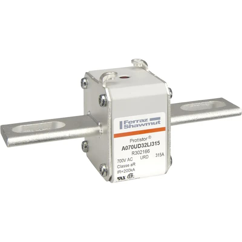 Square Body High-Speed Fuse Protistor® Size 32 aR 690VAC IEC 700VAC UL 315A With Striker Slotted Blades long