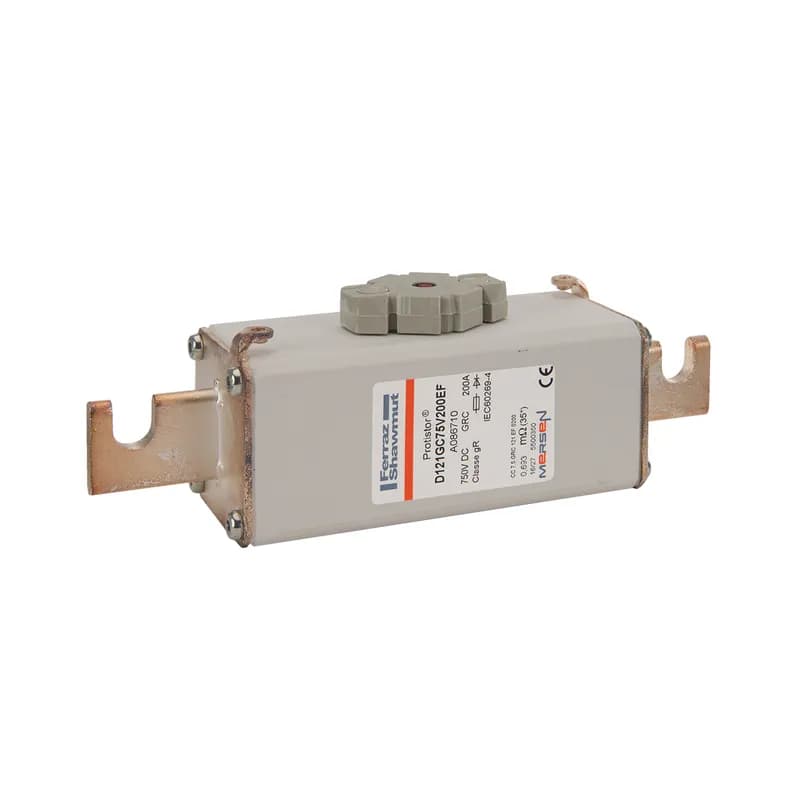 Square Body High-Speed Fuse Protistor® Size 121 gR 750VDC IEC 200A With Striker Open Slot Blades