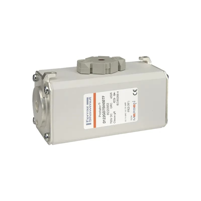 Mersen R220953 - Square Body High-Speed Fuse Protistor® Size 122 gR 750VDC IEC 450A With Striker Flush ends metric threads
