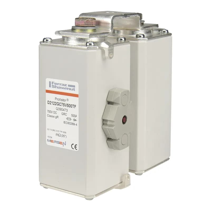 Mersen R090474 - Square Body High-Speed Fuse Protistor® Size 2x122 gR 750VDC IEC 630A With Striker metric threads