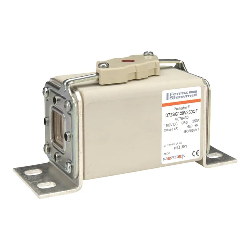 Square Body High-Speed Fuse Protistor® Size 72 aR 1200VDC IEC 250A With Striker L Brackets