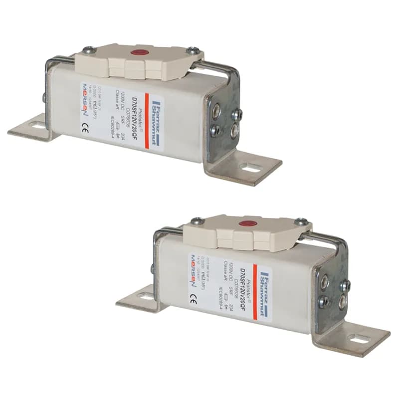 Mersen C079444 - Square Body High-Speed Fuse Protistor® Size 70 aR 1200VDC IEC 200A With Striker L Brackets