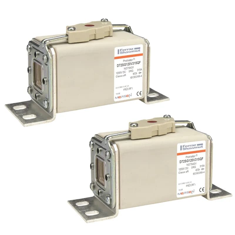 Square Body High-Speed Fuse Protistor® Size 72 aR 1200VDC IEC 200A With Striker L Brackets