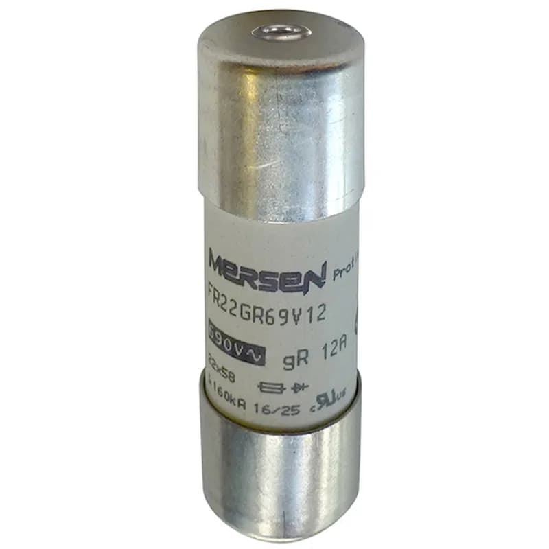 High-Speed Cylindrical Fuse Protistor® Size 22x58 gR 690VAC IEC 12A With Striker