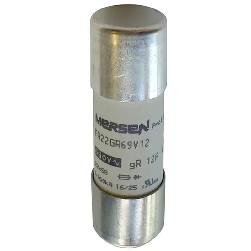 Mersen W1018551 - High-Speed Cylindrical Fuse Protistor® Size 22x58 gR 690VAC IEC 12A