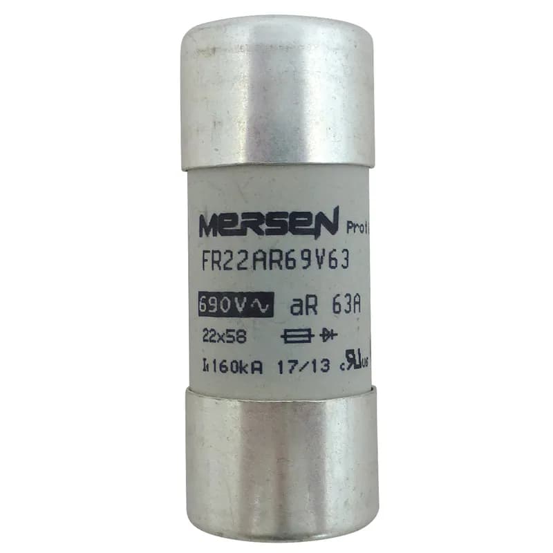High-Speed Cylindrical Fuse Protistor® Size 22x58 aR 690VAC IEC 63A