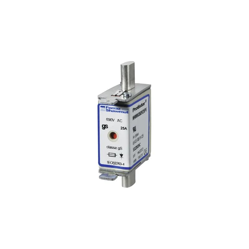 Mersen S322039 - Square Body High-Speed Fuse Protistor® NH Size 000 gS 690VAC IEC 700VAC UL 25A With Double indicator