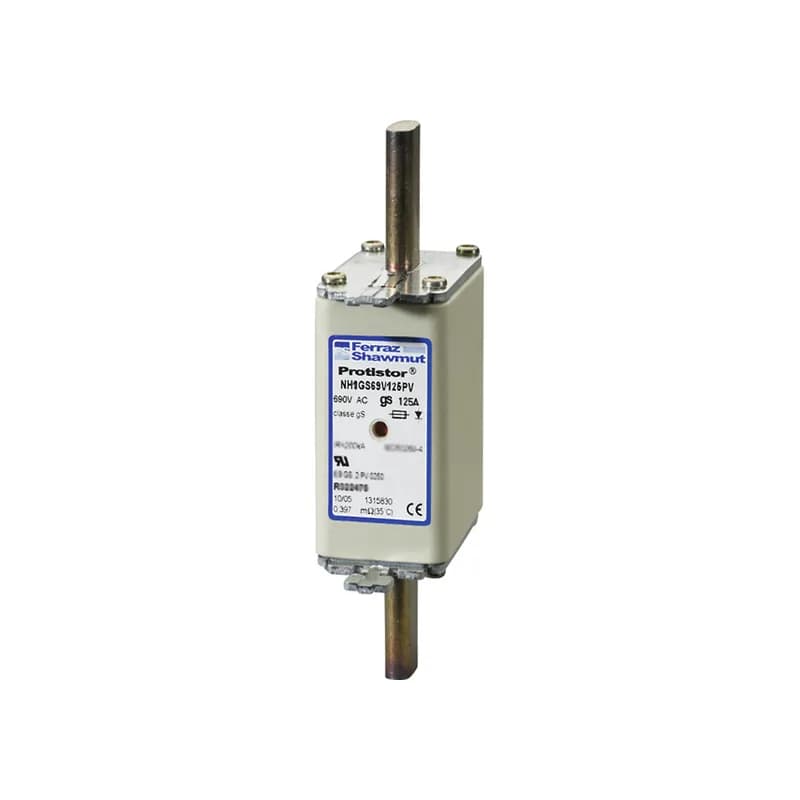 Square Body High-Speed Fuse Protistor® NH Size 0 gS 690VAC IEC 700VAC UL 125A With Double indicator Plain Blades