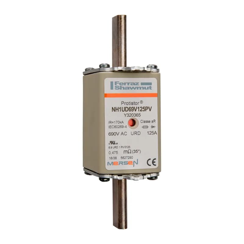 Square Body High-Speed Fuse Protistor® NH Size 1 aR 690VAC IEC 700VAC UL 125A With Double indicator Plain Blades