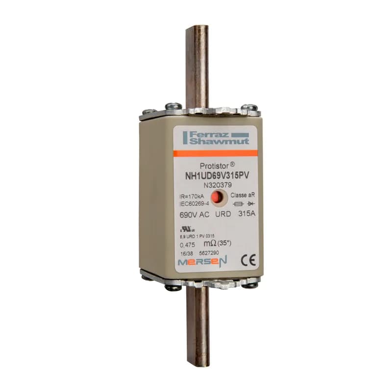 Square Body High-Speed Fuse Protistor® NH Size 1 aR 690VAC IEC 700VAC UL 315A With Double indicator Plain Blades