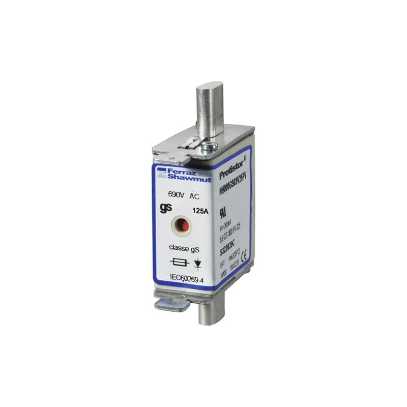 Mersen E322165 - Square Body High-Speed Fuse Protistor® NH Size 00 gS 690VAC IEC 700VAC UL 125A With Double indicator