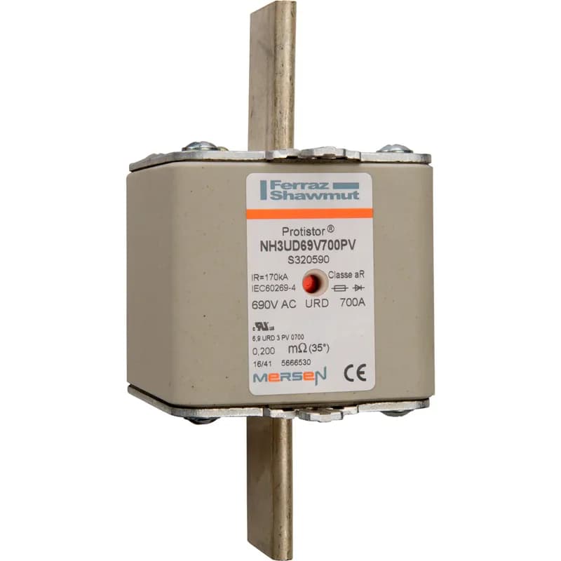 Square Body High-Speed Fuse Protistor® NH Size 3 aR 690VAC IEC 700VAC UL 700A With Double indicator Plain Blades