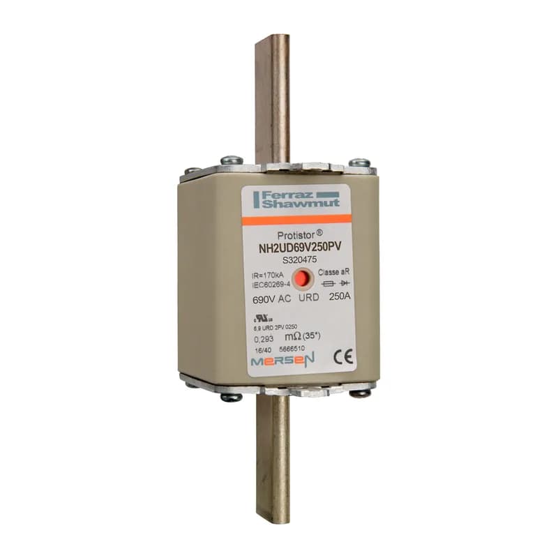 Square Body High-Speed Fuse Protistor® NH Size 2 aR 690VAC IEC 700VAC UL 250A With Double indicator Plain Blades