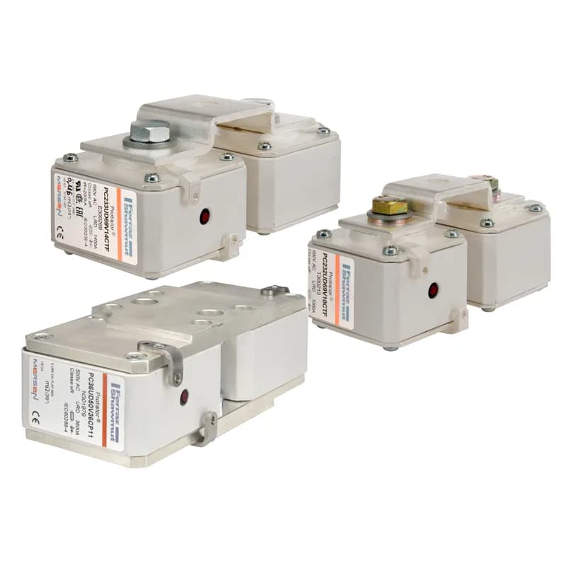 Square Body High-Speed Fuse Protistor® Size 2x33 aR 690VAC IEC 700VAC UL 1800A With Striker Flush ends metric threads With Omega connection