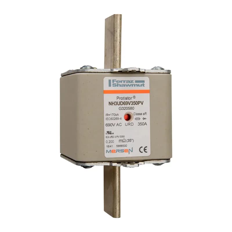 Square Body High-Speed Fuse Protistor® NH Size 3 aR 690VAC IEC 700VAC UL 350A With Double indicator Plain Blades