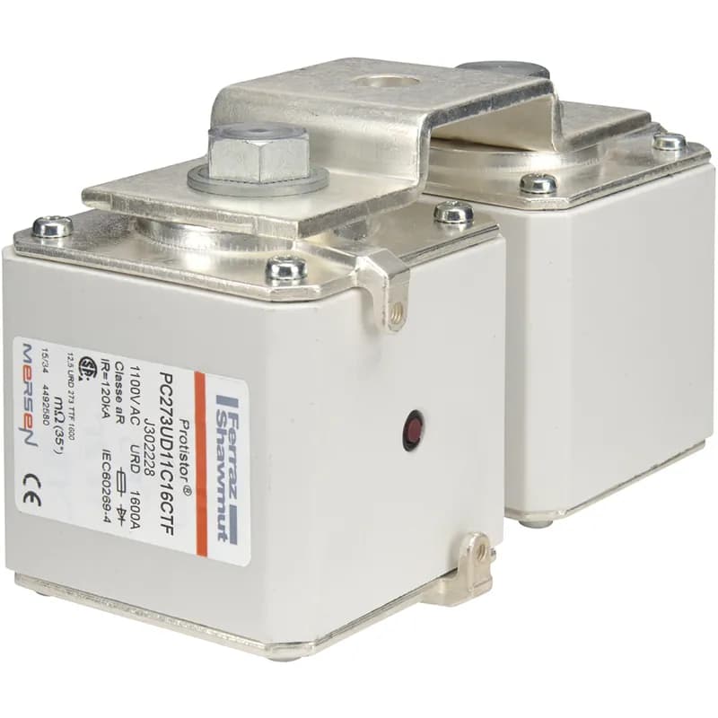 Square Body High-Speed Fuse Protistor® 2x73 aR 1100VAC IEC 1600A With Striker Flush ends metric threads