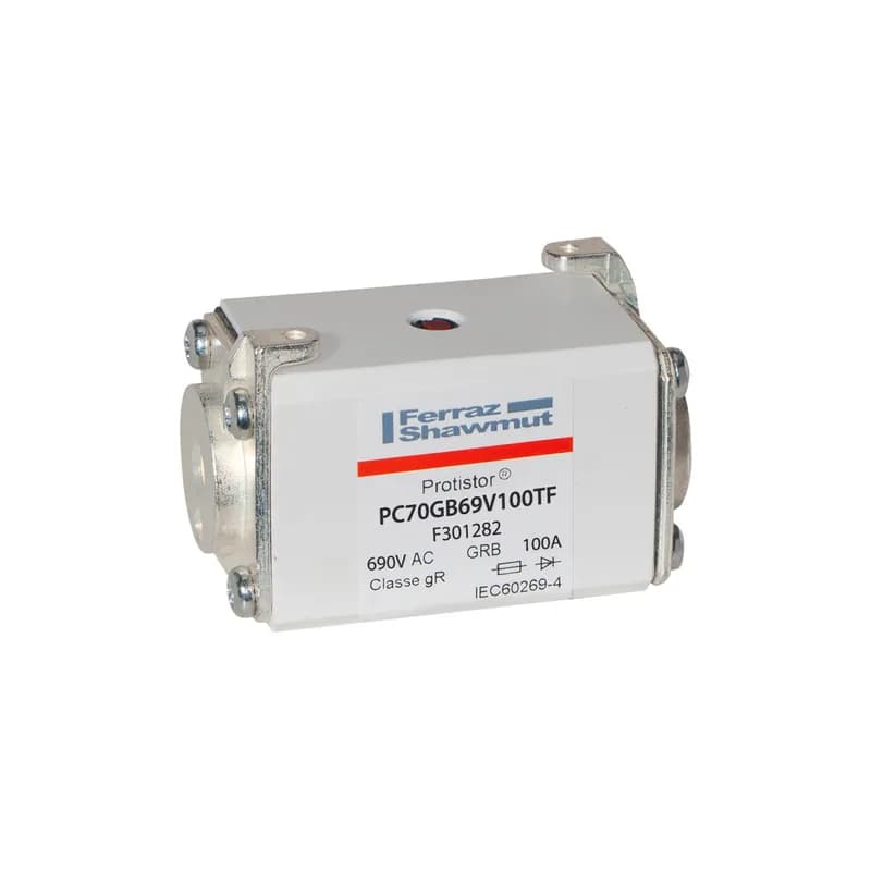 Square Body High-Speed Fuse Protistor® Size 70 gR 690VAC IEC 100A With Striker Flush ends metric threads