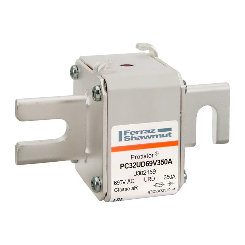 Square Body High-Speed Fuse Protistor® Size 32 aR 690VAC IEC 700VAC UL 350A With Striker DIN 80 Blades
