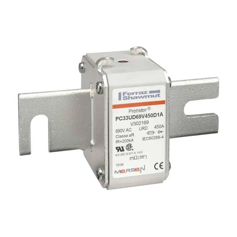 Square Body High-Speed Fuse Protistor® Size 33 aR 690VAC IEC 700VAC UL 450A With Striker DIN 110 Blades