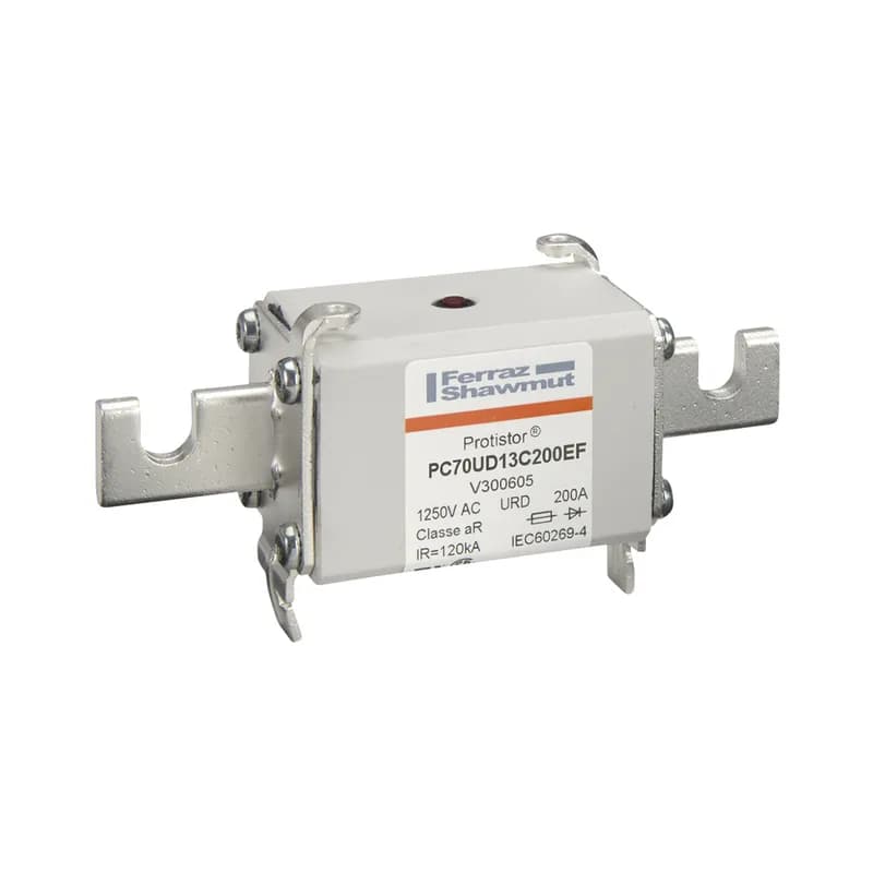 Square Body High-Speed Fuse Protistor® Size 70 aR 1250VAC IEC 1300VAC UL 200A With Striker Open Slot Blades