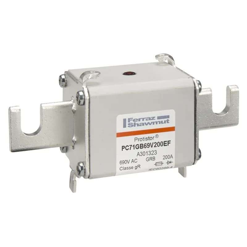 Square Body High-Speed Fuse Protistor® Size 71 gR 690VAC IEC 200A With Striker Open Slot Blades