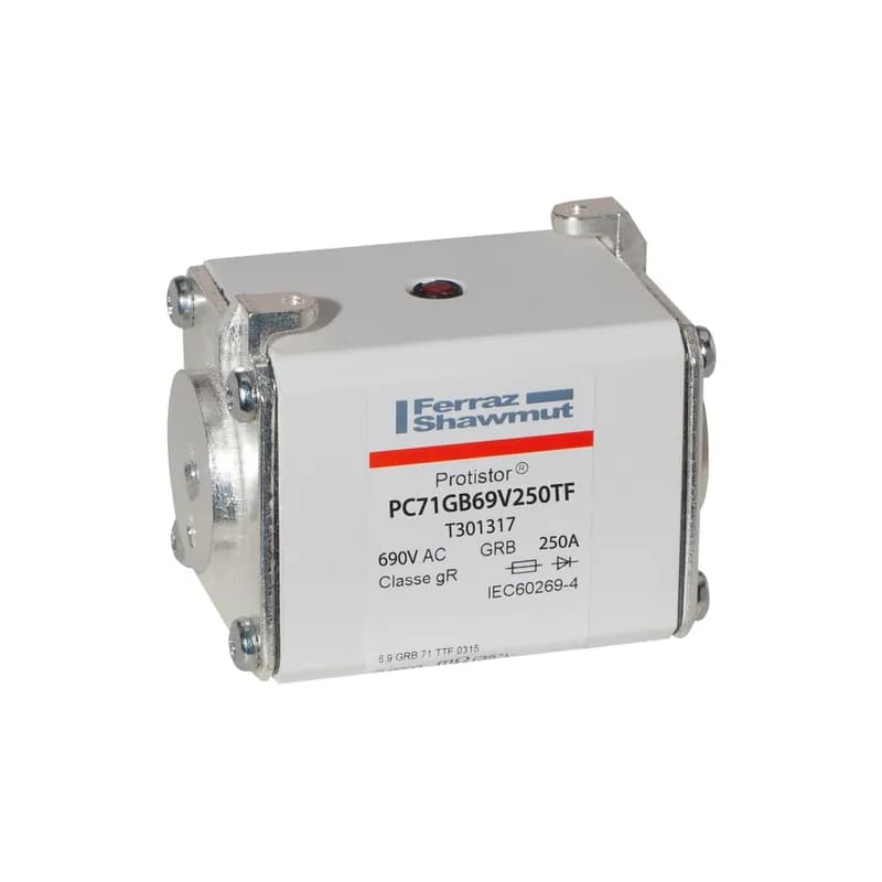 Square Body High-Speed Fuse Protistor® Size 71 gR 690VAC IEC 250A With Striker Flush ends metric threads