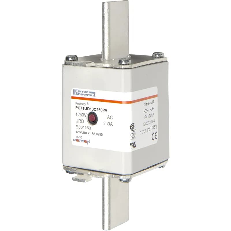 Square Body High-Speed Fuse Protistor® Size 71 aR 1250VAC IEC 1300VAC UL 250A With Striker Plain Blades