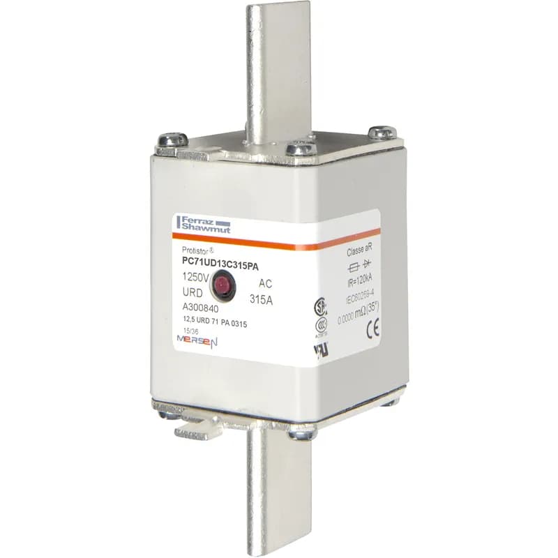 Square Body High-Speed Fuse Protistor® Size 71 aR 1250VAC IEC 1300VAC UL 315A With Striker Plain Blades