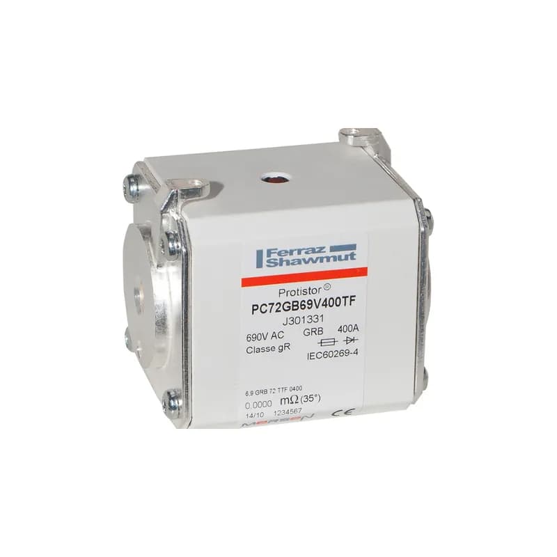Square Body High-Speed Fuse Protistor® Size 72 gR 690VAC IEC 400A With Striker Flush ends metric threads