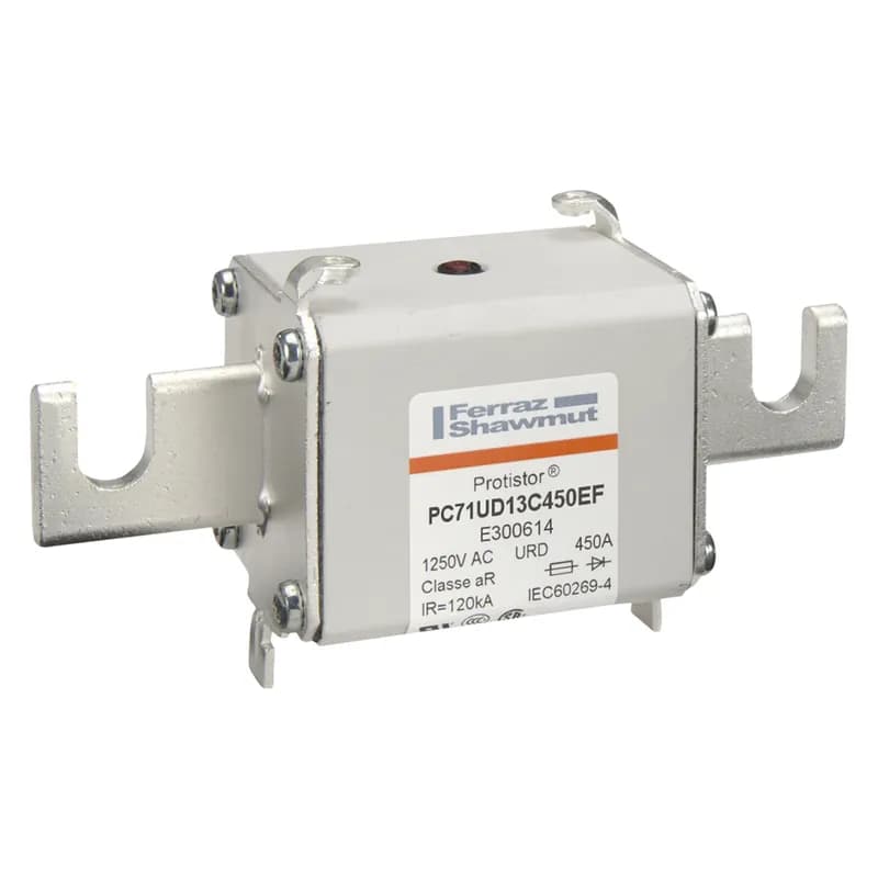 Mersen E300614 - Square Body High-Speed Fuse Protistor® Size 71 aR 1250VAC IEC 1300VAC UL 450A With Striker Open Slot Blades