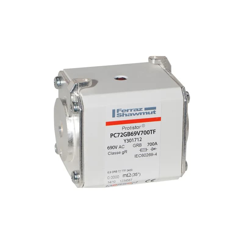 Square Body High-Speed Fuse Protistor® Size 72 gR 690VAC IEC 700A With Striker Flush ends metric threads