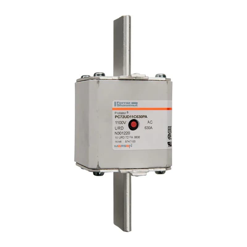 Square Body High-Speed Fuse Protistor® Size 72 aR 1100VAC IEC 1200VAC UL 630A With Striker Plain Blades