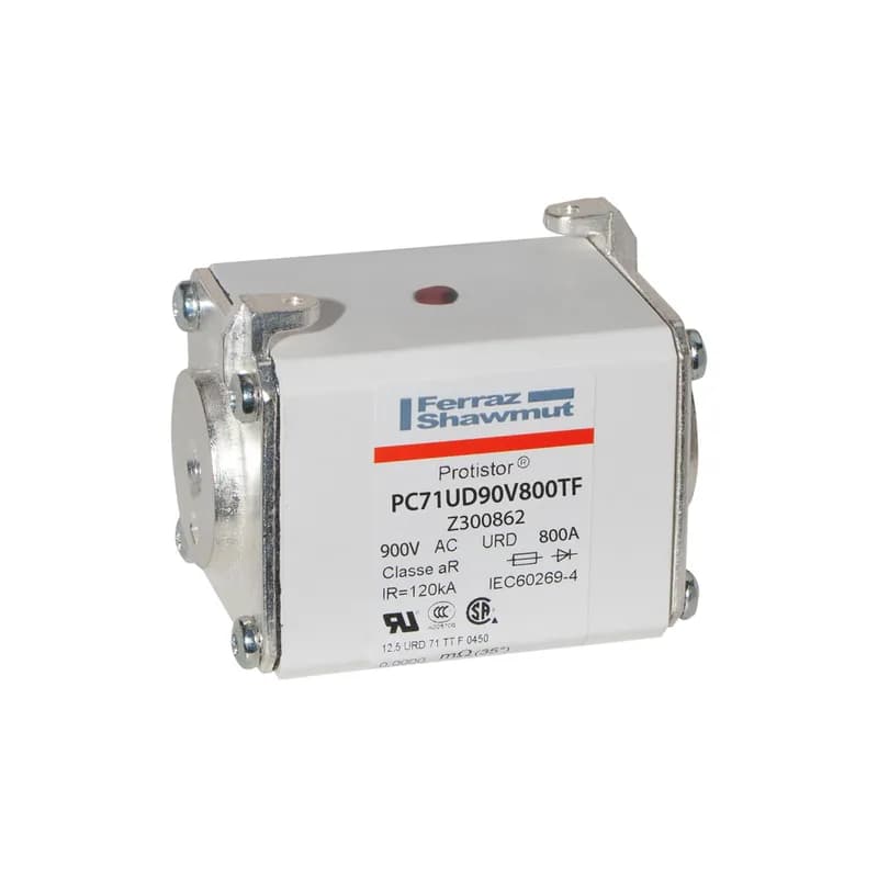 Square Body High-Speed Fuse Protistor® Size 71 aR 900VAC IEC 950VAC UL 800A With Striker Flush ends metric threads