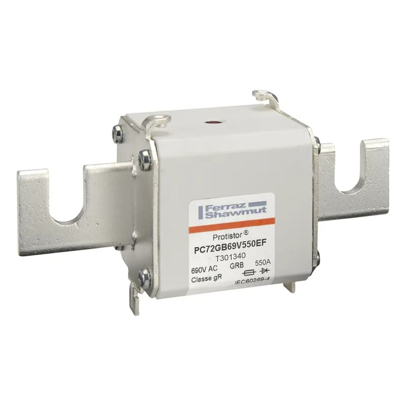 Square Body High-Speed Fuse Protistor® Size 72 gR 690VAC IEC 550A With Striker Open Slot Blades