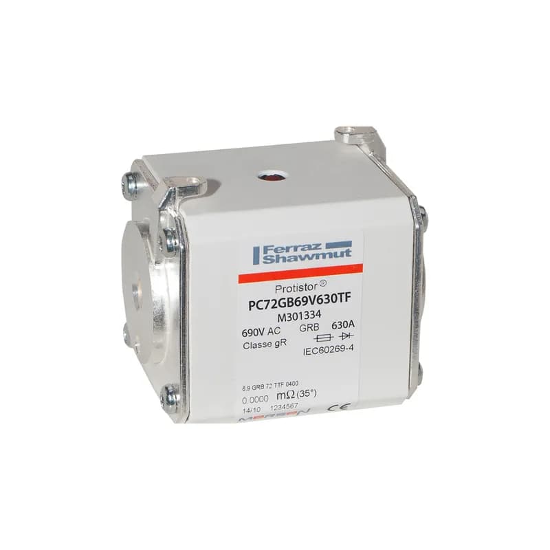 Square Body High-Speed Fuse Protistor® Size 72 gR 690VAC IEC 630A With Striker Flush ends metric threads