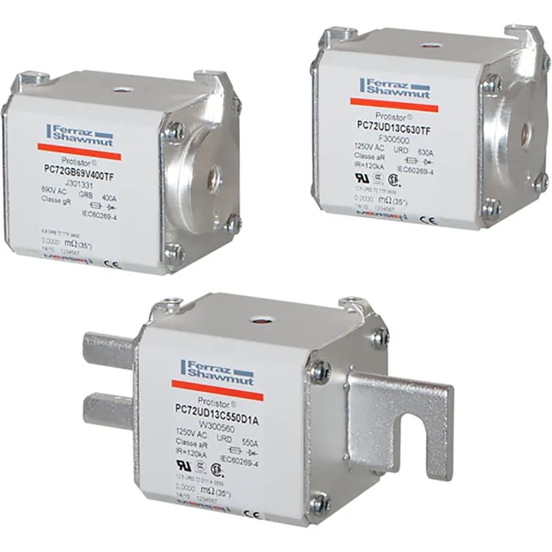 Square Body High-Speed Fuse Protistor® Size 72 aR 1000VAC IEC 1100VAC UL 800A With Striker Plain Blades
