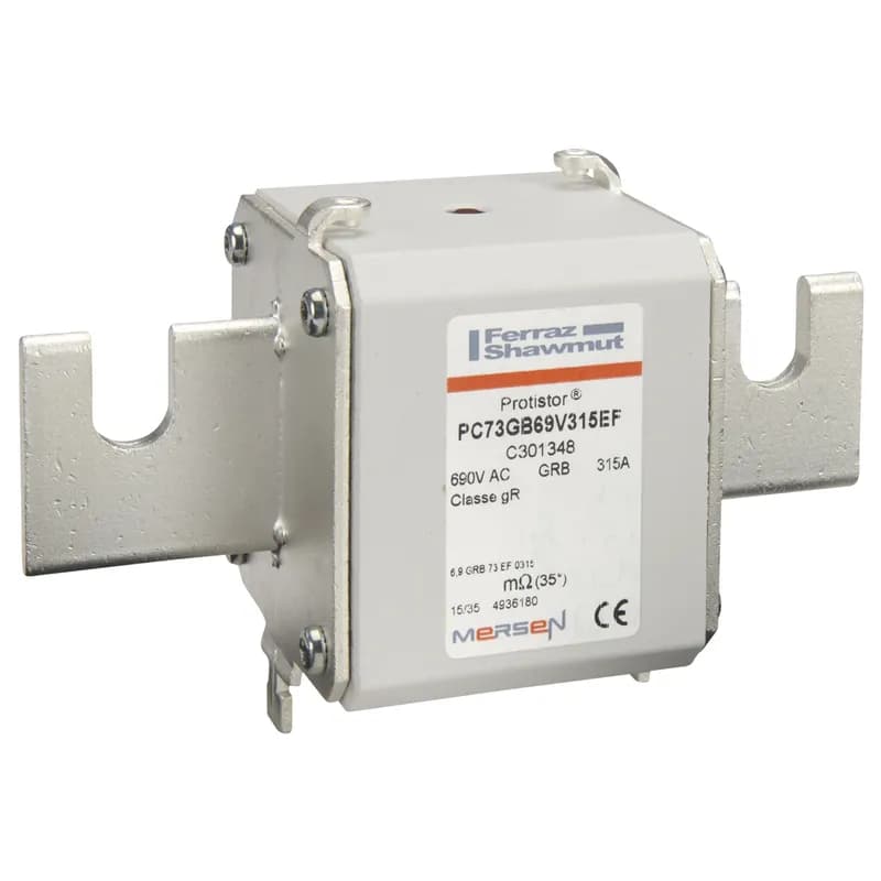 Square Body High-Speed Fuse Protistor® Size 73 gR 690VAC IEC 315A With Striker Open Slot Blades