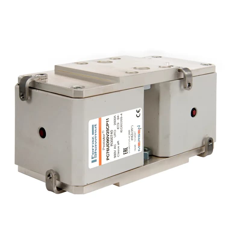 Mersen R300740 - Square Body High-Speed Fuse Protistor® 2x73 aR 900VAC IEC 2500A With Striker Plates with Metric Threaded Holes