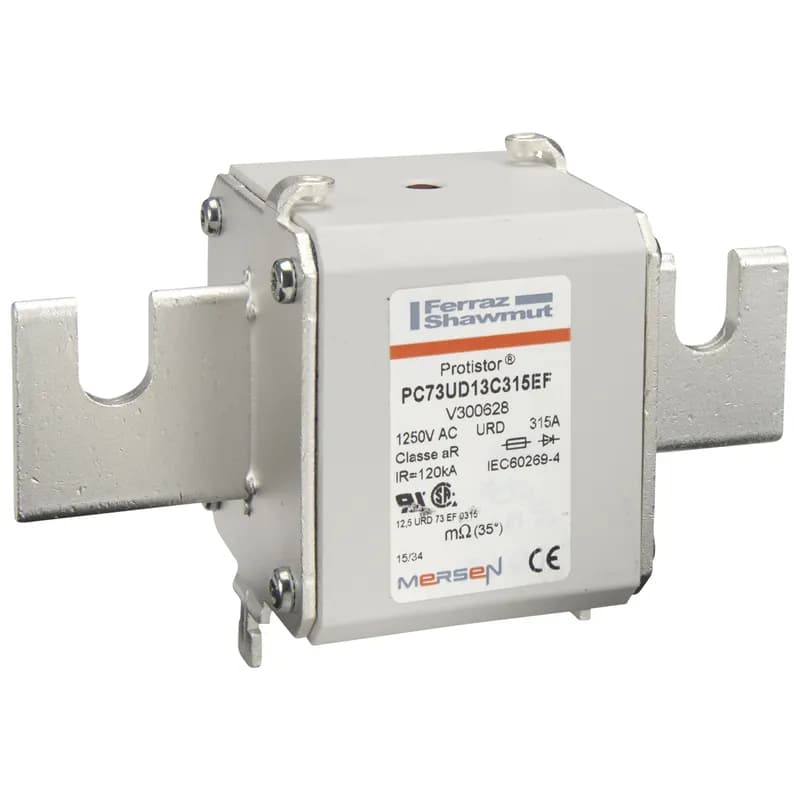 Mersen V300628 - Square Body High-Speed Fuse Protistor® Size 73 aR 1250VAC IEC 1300VAC UL 315A With Striker Open Slot Blades
