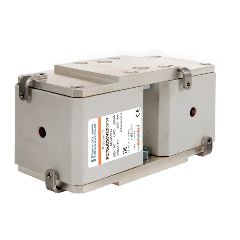 Square Body High-Speed Fuse Protistor® 2x73 aR 950VAC IEC 2200A With Striker Plates with Metric Threaded Holes
