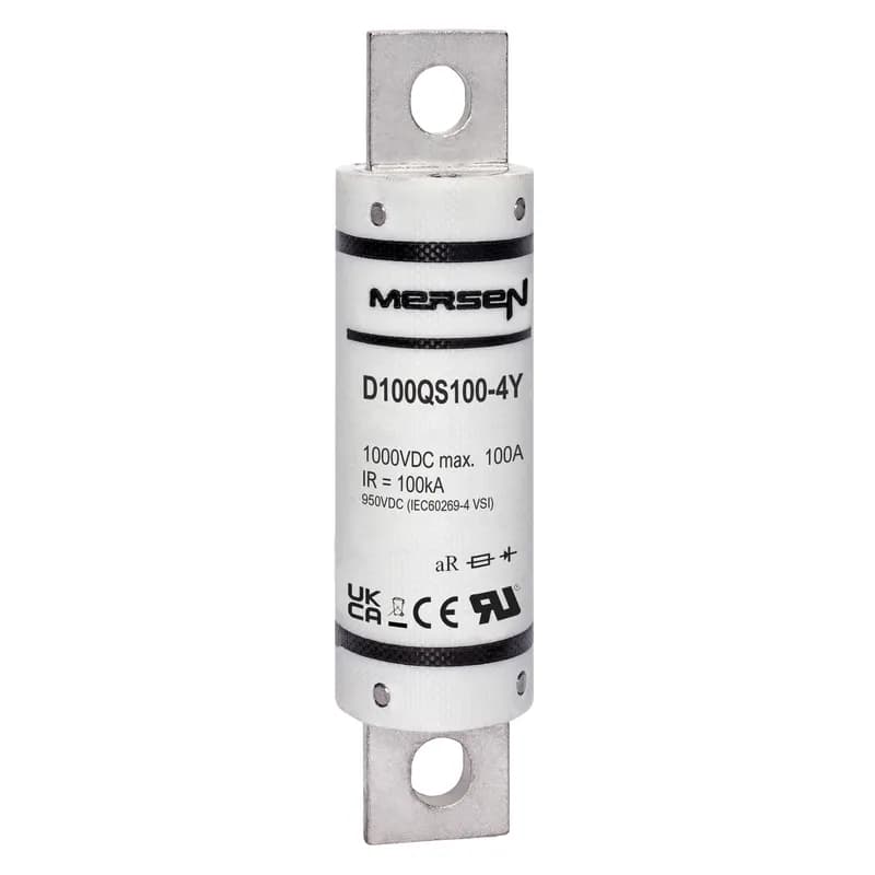 DC Round Body Fuse 1000VDC UL 100A Max. M8 Bolted